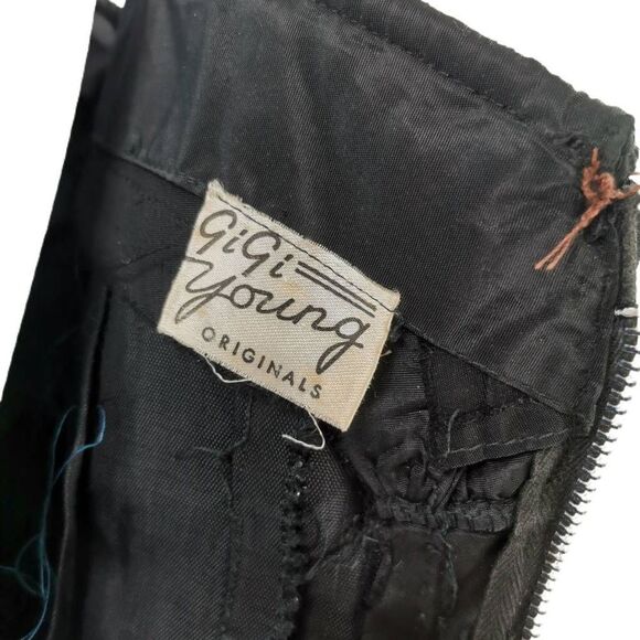 Vintage Gigi Young Black Taffeta Party Dress | 1950s | Drop Waist - Picture 4 of 6